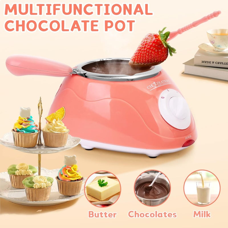 GearRoot Chocolate Melting Pot, Electric Chocolate Melter Warmer Fondue Fountain Melting Pot Kit for Melting Chocolate, Candy, Milk, Butter, Cheese - Image 5